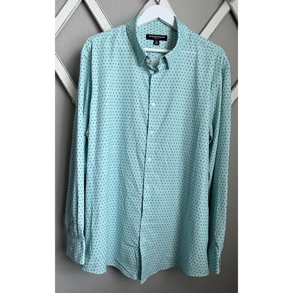 Mizzen + Main Leeward Men’s XXL Trim Long Sleeve Button Down Shirt Patterned